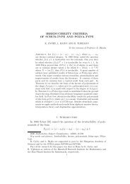 Irreducibility Criteria of Schur-Type and Pólya-Type - Hausdorff ...