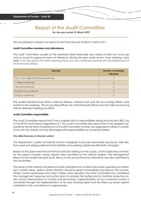 Department of Tourism - ANNUAL REPORT 2010/11