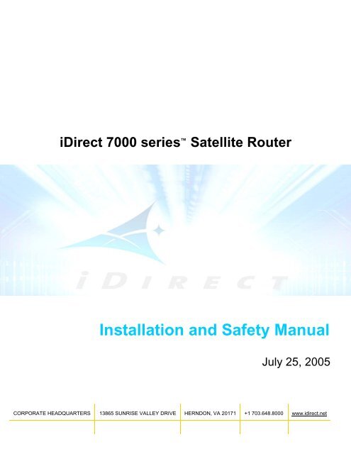 iNFINITY 7000 Installation and Safety Manual