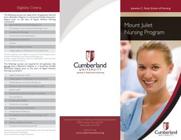 Mount Juliet Nursing Program - Cumberland University
