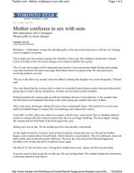 Mother confesses to sex with sons - Equal Parenting-BC