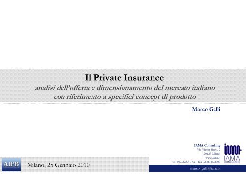 Private Insurance in Italia convegno sito - Aipb