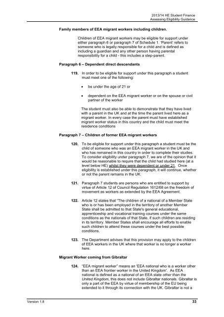 SFE Assessing Eligibility Guidance 2013/14 - Practitioners - Student ...