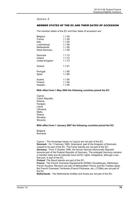 SFE Assessing Eligibility Guidance 2013/14 - Practitioners - Student ...