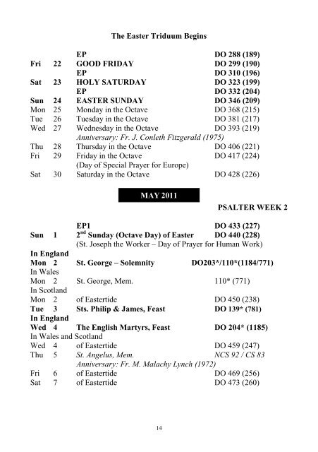 ORDO 2004 - British Province of Carmelite Friars