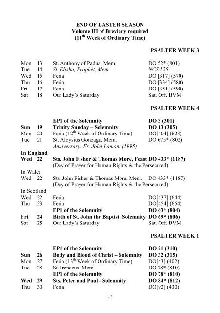 ORDO 2004 - British Province of Carmelite Friars