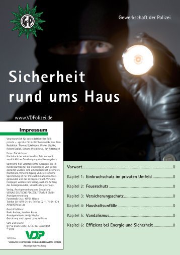 Sicherheit rund ums Haus Vorwort - Verlag Deutsche Polizeiliteratur