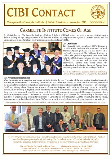 CIBI Contact - CIBI | Carmelite Institute of Britain and Ireland