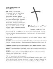 FAQs on the Sacrament of Reconciliation - Diocese of Pittsburgh