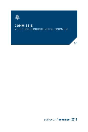 CBN Bulletin nr. 55 - Commissie voor Boekhoudkundige Normen