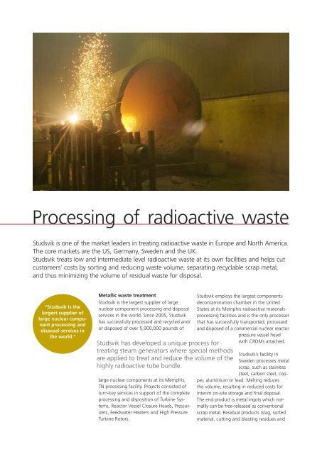 Processing of radioactive waste - Studsvik