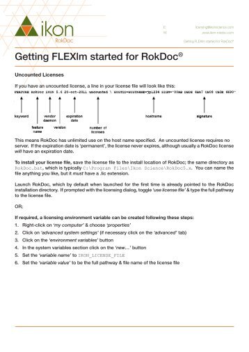 Getting FLEXlm started for RokDocÂ® - Ikon Science