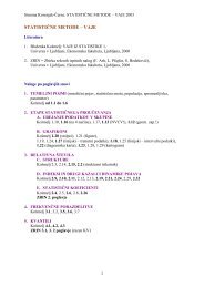STATISTIÄNE METODE â VAJE - Univerza v Ljubljani