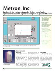 Metron, Inc.: Semiconductor equipment supplier designs ... - InduSoft