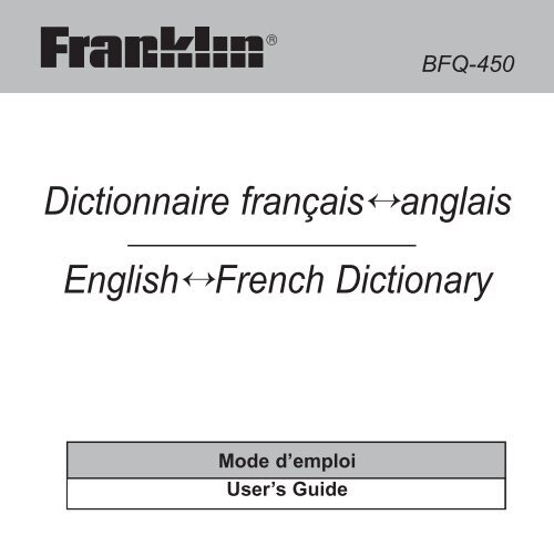 Dictionnaire français - Franklin Electronic Publishers