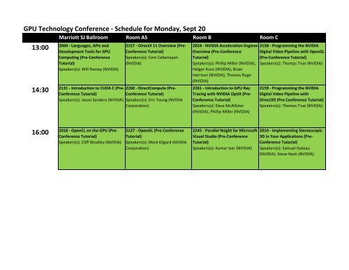 toezicht houden op honing slogan GPU Technology Conference - Schedule for Monday, Sept 20 13:00 ...