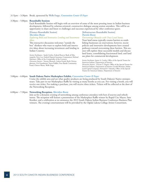 Download the conference program. - South Dakota Indian Business ...