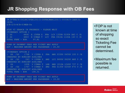 OB Ticketing Fees