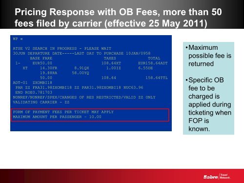 OB Ticketing Fees