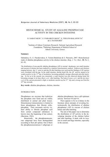 histochemical study of alkaline phosphatase activity in the chicken ...