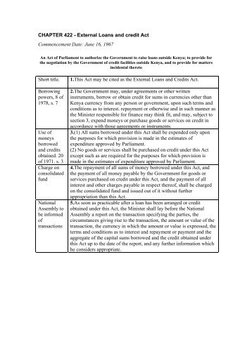 Section 28 The External Loans and Credit Act - Mars Group Kenya ...