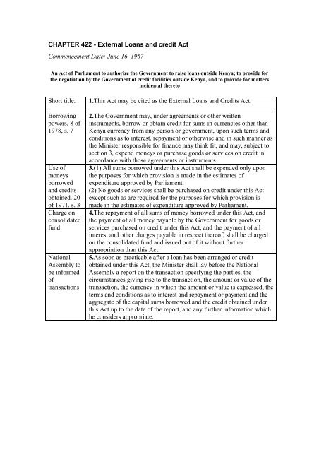 Section 28 The External Loans and Credit Act - Mars Group Kenya ...