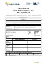 application form âGrant-Programmeâ - RUB Research School - Ruhr ...