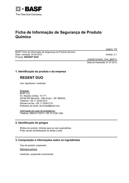 FISPQ SGQ 07 Restaurador de Vidros, PDF