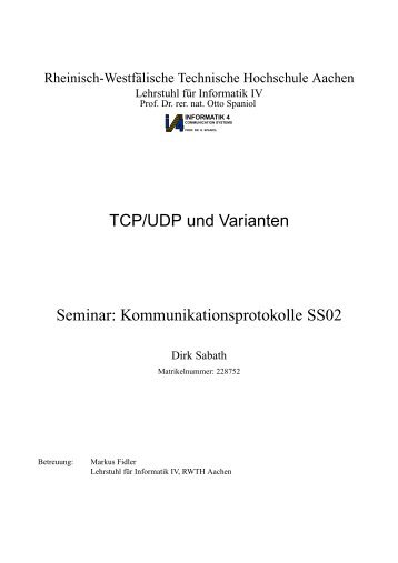 TCP/UDP und Varianten Seminar ... - Informatik 4