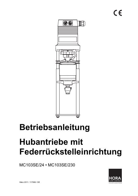 Betriebsanleitung Hubantriebe mit Federrückstelleinrichtung - HORA