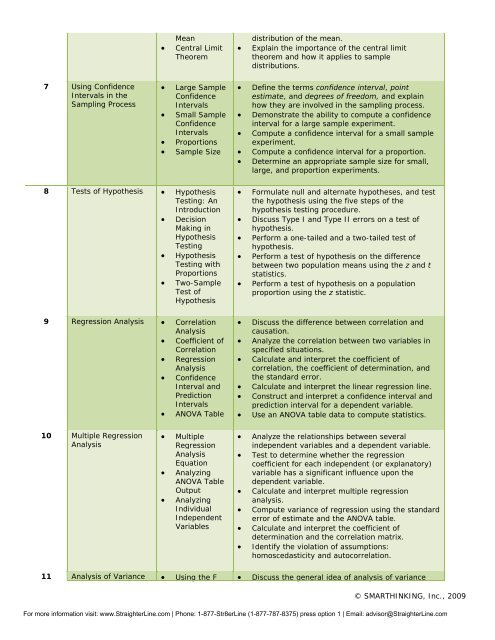 StraighterLine Business Statistics Syllabus - CollegeTransfer.net