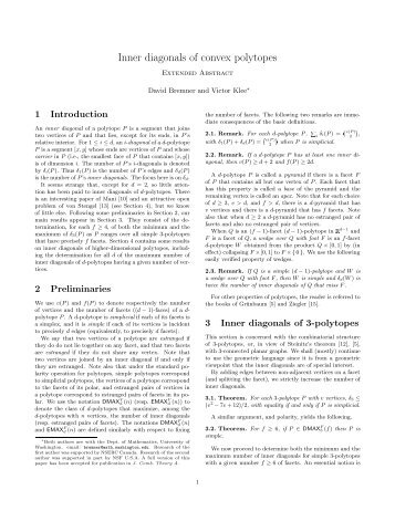 Inner diagonals of convex polytopes P