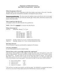 BST FAQ's - Mathematical Sciences