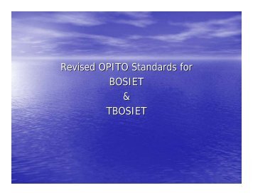 Revised OPITO Standards for BOSIET & TBOSIET - DrillSafe