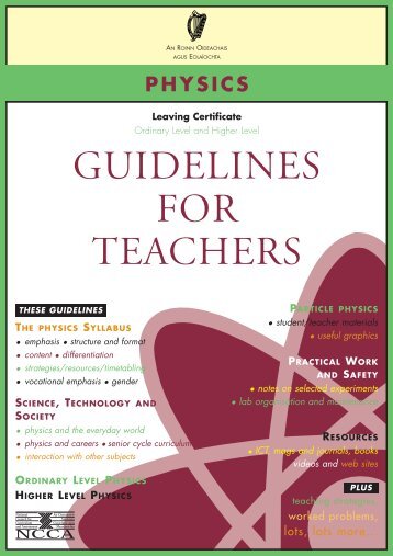 GUIDELINES FOR TEACHERS - Curriculum Online