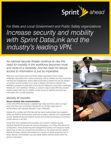 Increase security and mobility with Sprint Datalink and the industry's ...