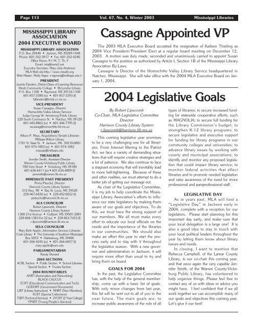 Full Text (PDF) - Mississippi Library Association