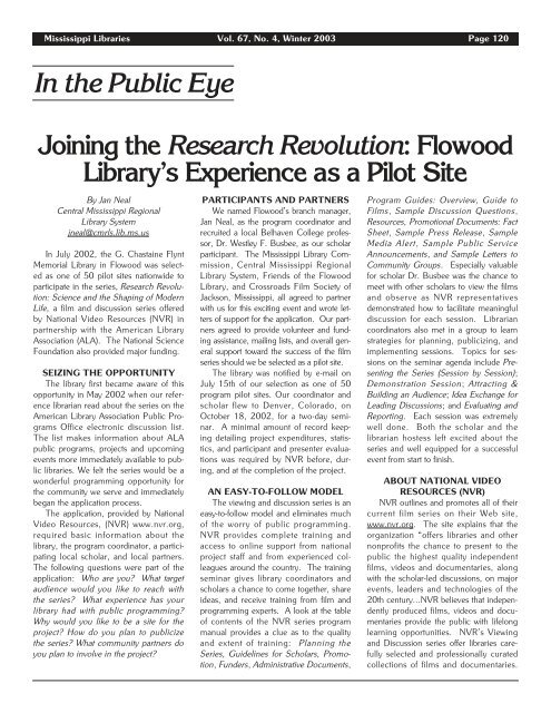 Full Text (PDF) - Mississippi Library Association