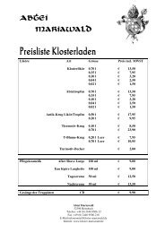 Klosterladen Preisliste 01-2007 - Abtei Mariawald