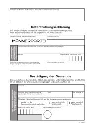 Unterstützungserklärung - Männerpartei