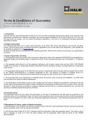 Terms and Conditions of Guarantee - halm.info