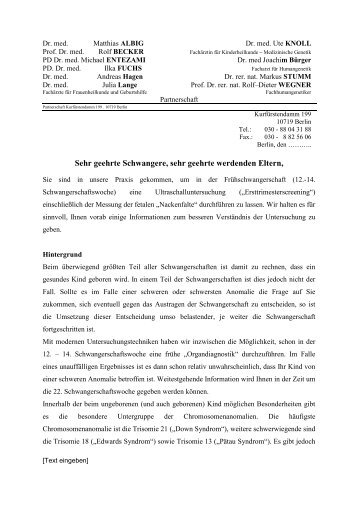 finden Sie das neue Informationblatt zur FrÃ¼hdiagnostik.