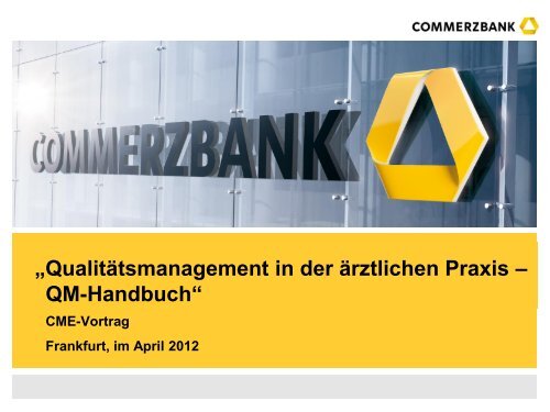 „Qualitätsmanagement in der ärztlichen Praxis – QM-Handbuch“