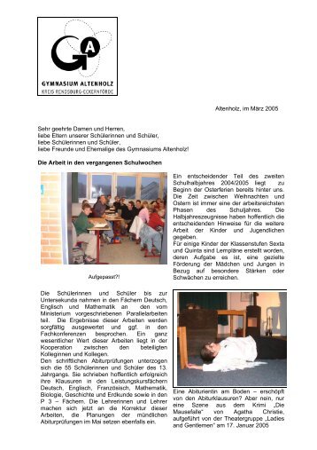 Rundbrief MÃ¤rz 2005 - Gymnasium Altenholz