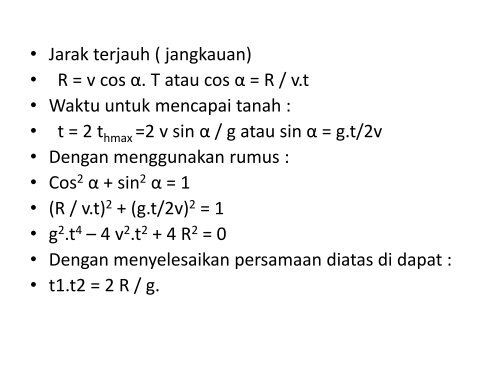 Soal-soal Latihan Gerak Peluru dan Gaya