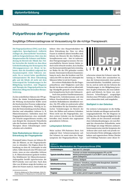 Polyarthrose der Fingergelenke