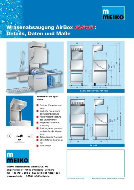 Komfort in der Spülküche AirBox AktivAir