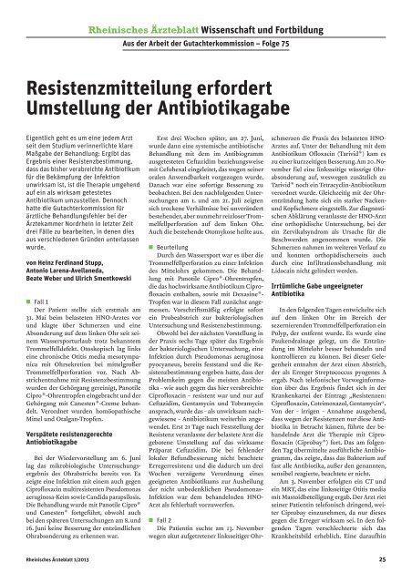 Resistenzmitteilung erfordert Umstellung der Antibiotikagabe