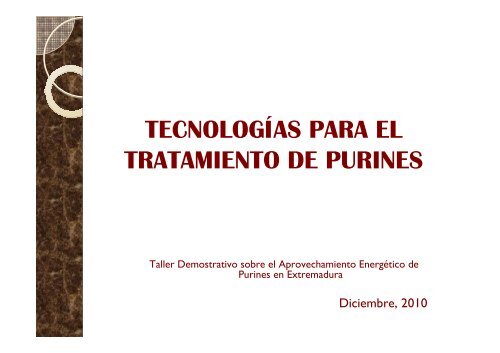 TecnologÃ­as para el tratamiento de purines. Jose Lucas ... - Altercexa