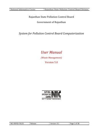 System for Pollution Control Board Computerization User Manual